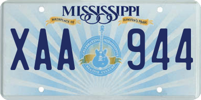 MS license plate XAA944