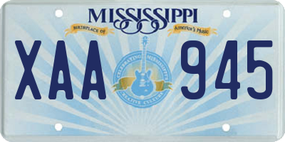 MS license plate XAA945