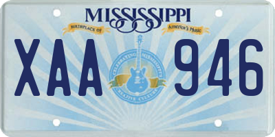 MS license plate XAA946