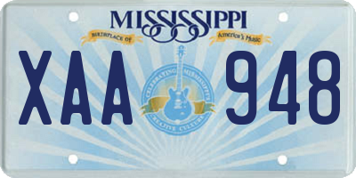 MS license plate XAA948
