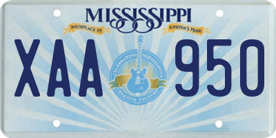 MS license plate XAA950