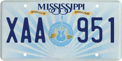 MS license plate XAA951