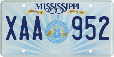 MS license plate XAA952
