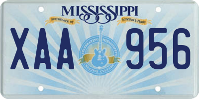 MS license plate XAA956