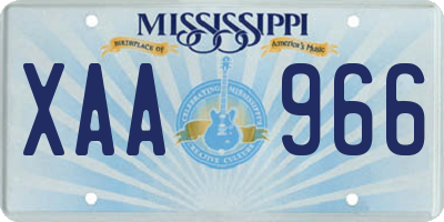 MS license plate XAA966