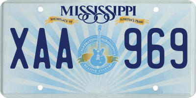 MS license plate XAA969