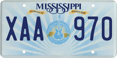 MS license plate XAA970