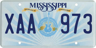 MS license plate XAA973
