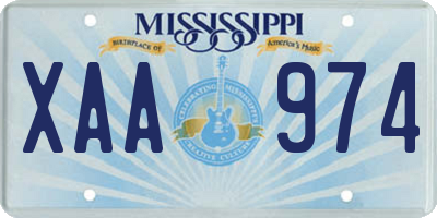 MS license plate XAA974