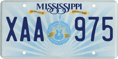 MS license plate XAA975
