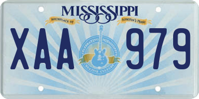 MS license plate XAA979