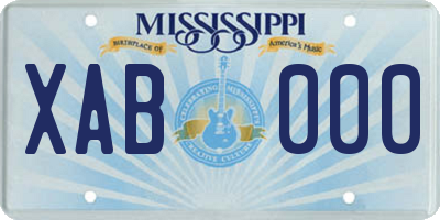 MS license plate XAB000