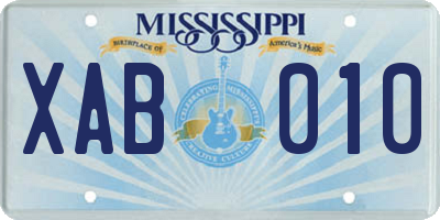 MS license plate XAB010