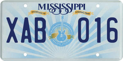 MS license plate XAB016