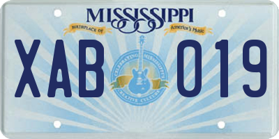 MS license plate XAB019