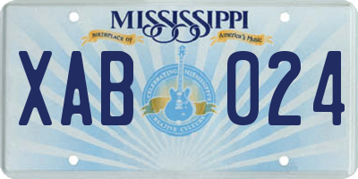 MS license plate XAB024