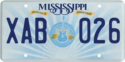 MS license plate XAB026