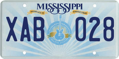 MS license plate XAB028