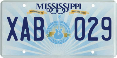 MS license plate XAB029