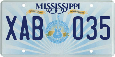 MS license plate XAB035