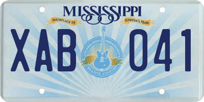 MS license plate XAB041