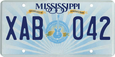 MS license plate XAB042