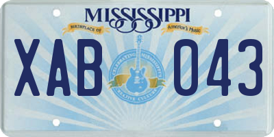 MS license plate XAB043