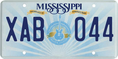 MS license plate XAB044