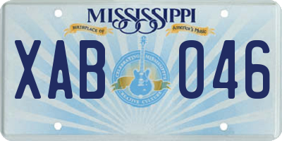 MS license plate XAB046