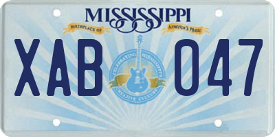 MS license plate XAB047