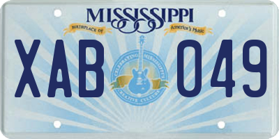 MS license plate XAB049
