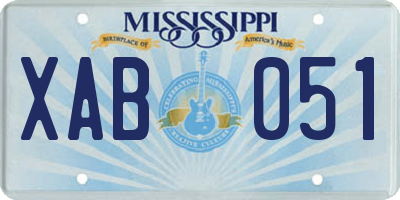 MS license plate XAB051