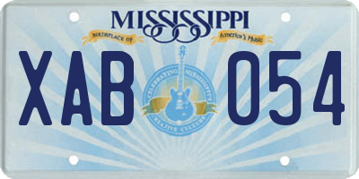 MS license plate XAB054