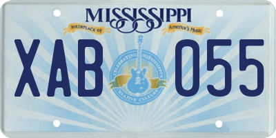 MS license plate XAB055