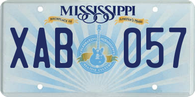 MS license plate XAB057