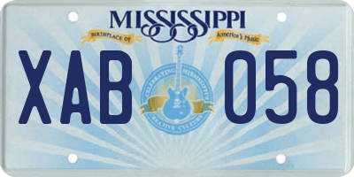 MS license plate XAB058