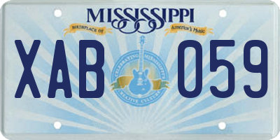 MS license plate XAB059