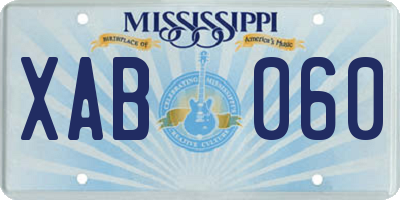 MS license plate XAB060