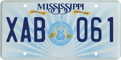 MS license plate XAB061