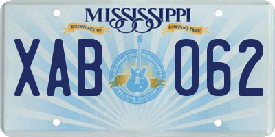 MS license plate XAB062