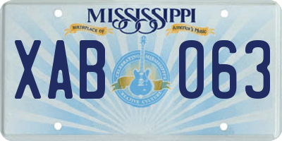 MS license plate XAB063