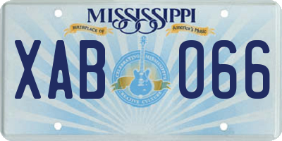 MS license plate XAB066