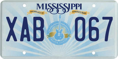 MS license plate XAB067