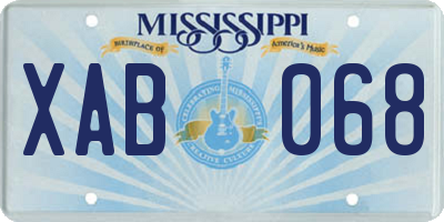 MS license plate XAB068