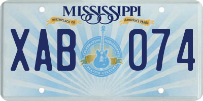 MS license plate XAB074