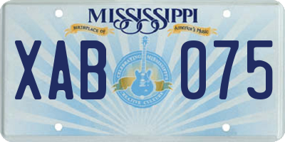 MS license plate XAB075