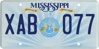 MS license plate XAB077