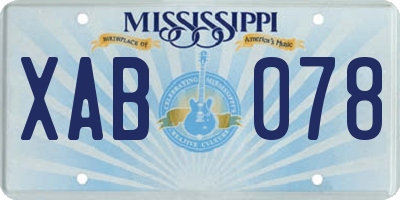 MS license plate XAB078
