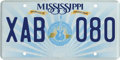 MS license plate XAB080