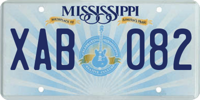 MS license plate XAB082
